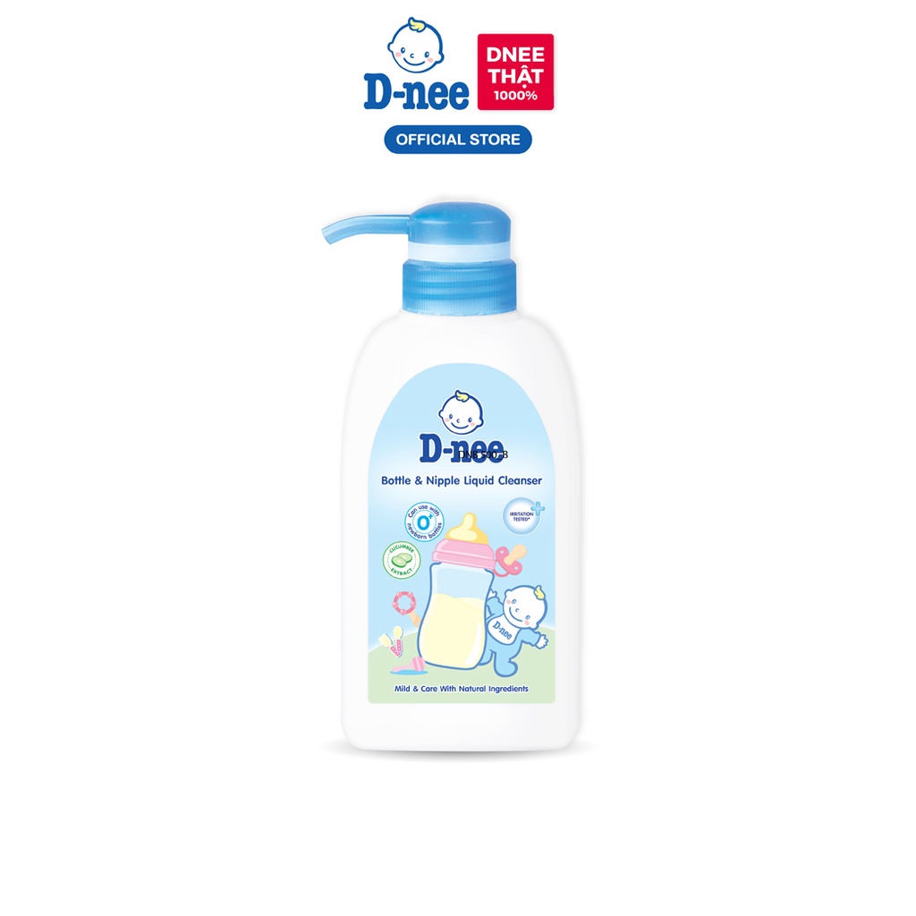 Nước rửa bình sữa D-nee, chiết xuất dưa leo, an toàn lành tính, khử khuẩn hiệu quả 500ml