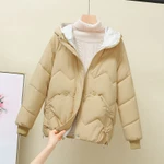 Áo khoác có đệm xuống nữ Phong cách Hồng Kông Áo khoác đệm rộng Phong cách mới Mùa đông Phiên bản Hàn Quốc Áo khoác đệm ngắn dày — ảnh 1