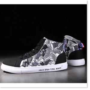 Giày Sneaker Nam Hoạ Tiết Giày Tặng 1 Ví Da 2 Đôi Tất T801De