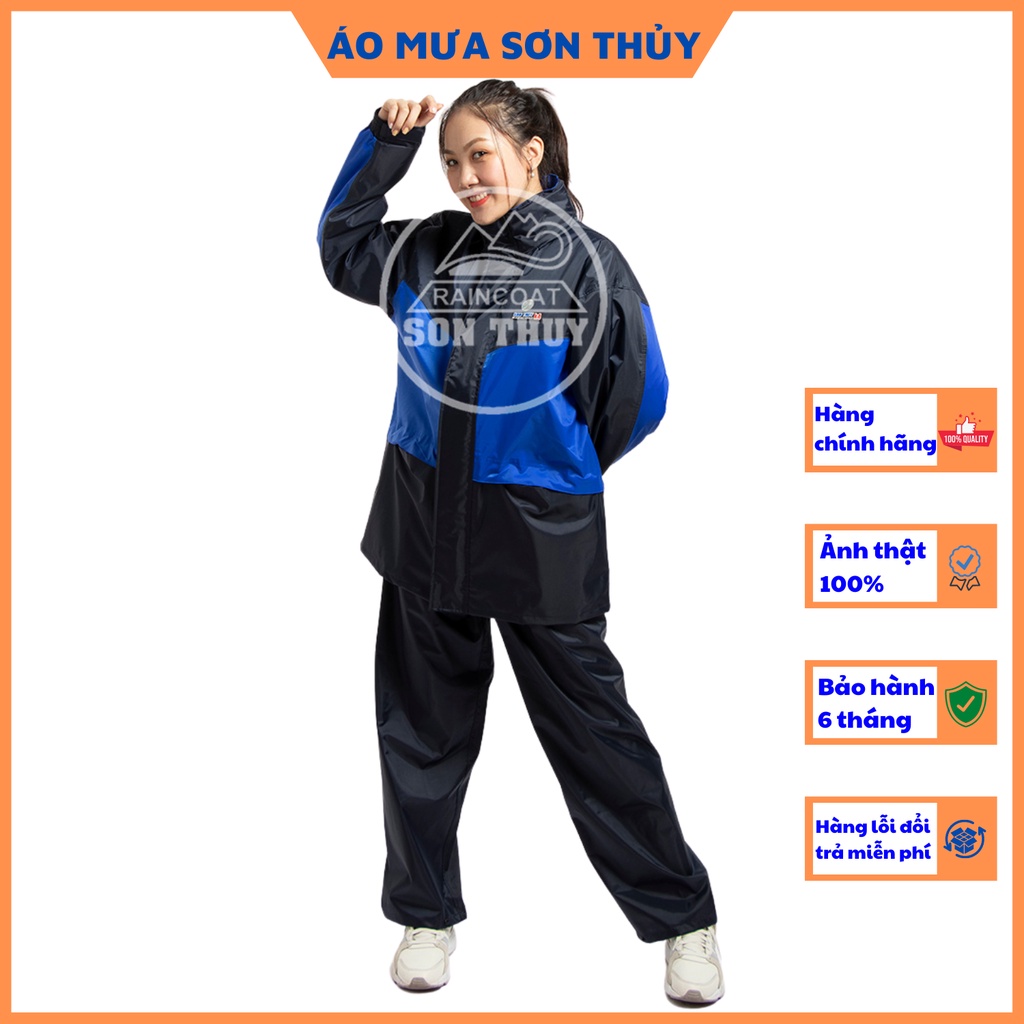 Bộ áo mưa 2 lớp Sơn Thủy- bộ quần áo đi mưa chống lạnh K4 | BigBuy360 - bigbuy360.vn