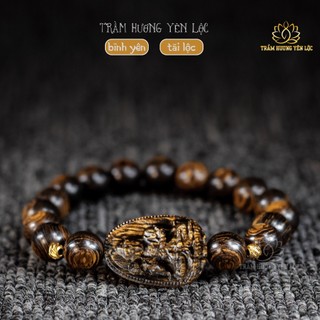 Vòng Tay Trầm Hương Mix Phật Bản Mệnh- Trầm Sánh Chìm - Trầm Hương Yên Lộc THYL041 Đủ Kích Thước Nam Nữ