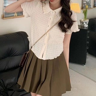 Áo Sơ Mi Nữ Ngắn Tay Cổ polo Phong Cách Hàn Quốc baju baju wanita Lenan panjang