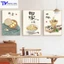 Tranh Treo Tường Trang Trí Phòng Ăn 2 , Tranh Tráng Gương ( Bộ 3 Tấm )