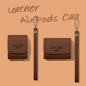 Vỏ Bảo Vệ Hộp Sạc Tai Nghe AirPods3gen 2023 / AirPods2Pro Bằng Da In Họa Tiết Brown CEL / INE Thời Trang Sang Trọng Ốp
