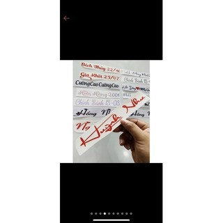 chữ ký dán xe theo yêu cầu chất liệu decal dính cao dễ dàng sử dụng