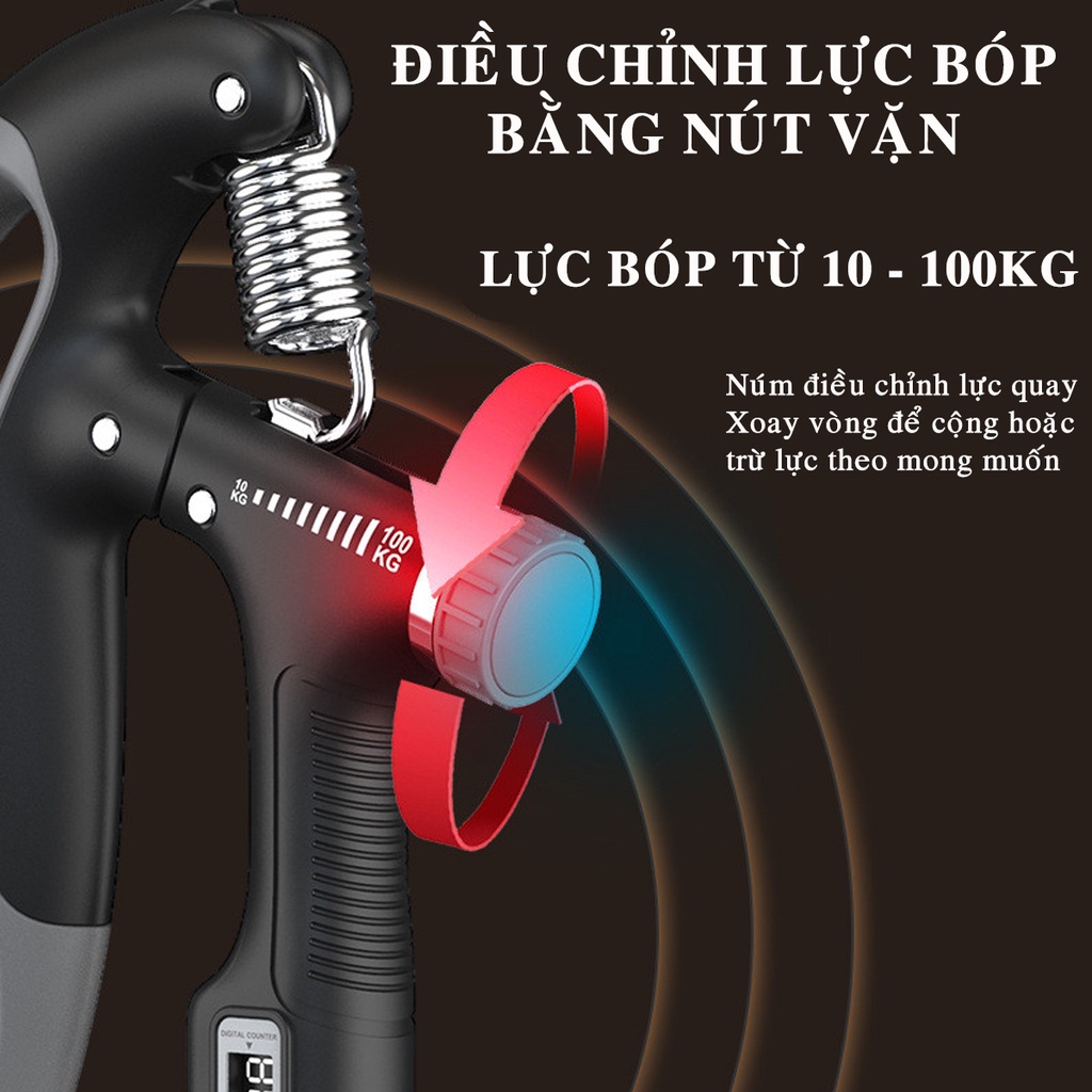 Ảnh Kìm Bóp Tay Pro Đếm Số Điện Tử - Chọn Màu - Dụng Cụ Tập Gym Tại Nhà Điều Chỉnh Lực Từ 10-100kg Chính Hãng Amalife 2