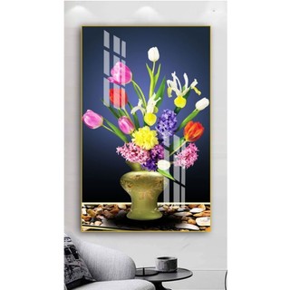 Tranh Treo Tường Hình Hoa 3D Sống Động 02 - Tranh Laminate Tráng Gương (60x90cm)