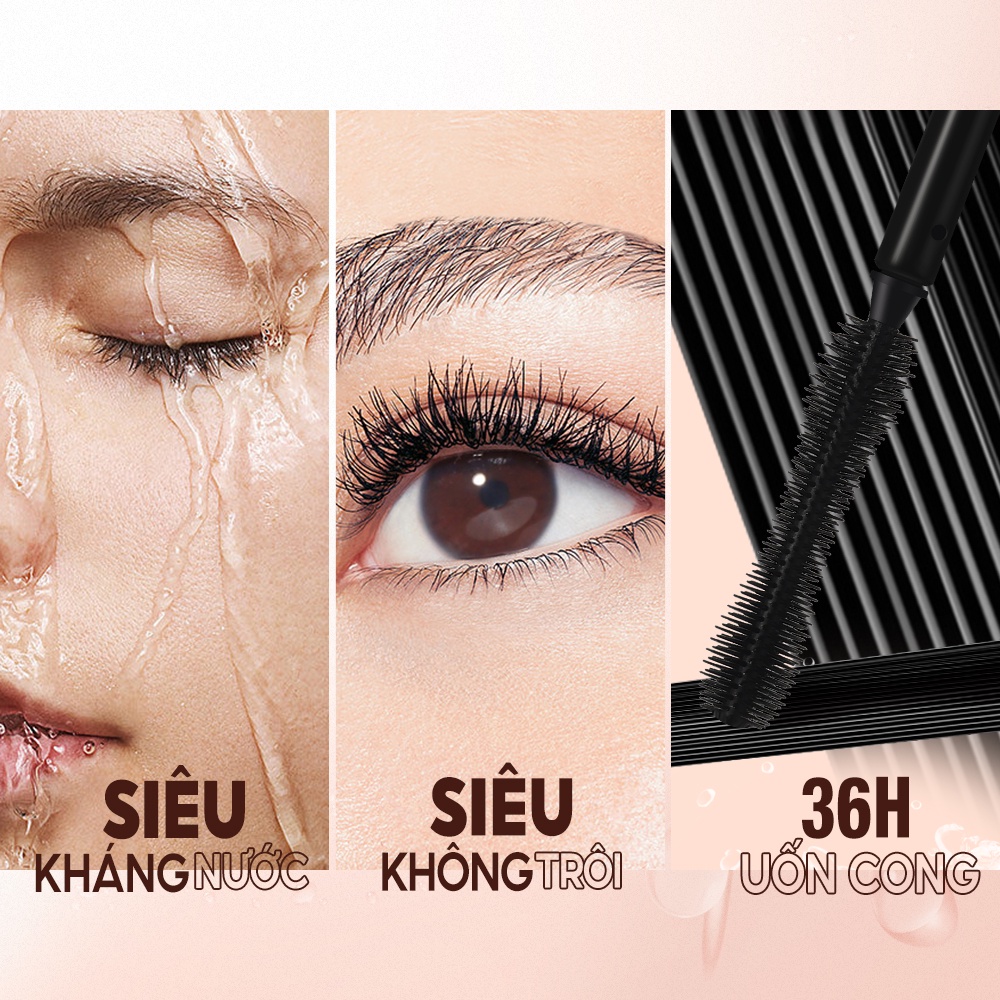 Mô tả Set mascara O.TWO.O chống nước lâu phai trang điểm cho hàng mi dày và cong vút - 6