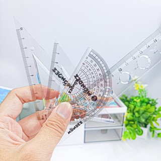 Bộ Thước Kẻ Mondez, 4 Món Chất Liệu Nhựa Cao Cấp M16006
