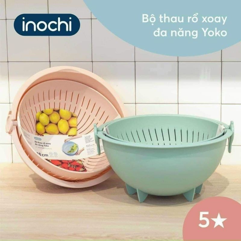 Bộ thau rổ Inochi 23cm-27cm-30cm-35cm - Tiêu chuẩn nhật bản - ion Ag+ ...