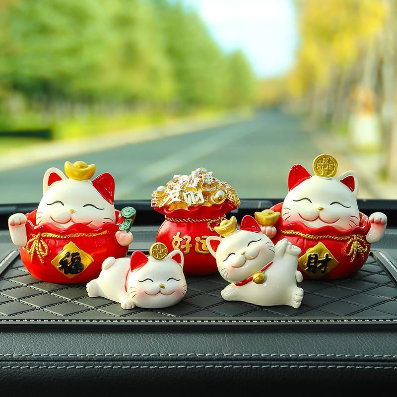 Mèo Thần Tài Để Taplo Ô Tô Mang Lại Tài Lộc May Mắn, Trang Trí Nội Thất Xe Hơi Có Đế