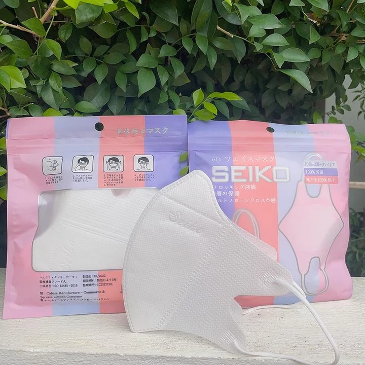 Khẩu Trang 5D SEIKO Thùng 100 Chiếc Người Lớn Dành Cho Mặt To Và Vừa 3 Lớp Kháng Khuẩn