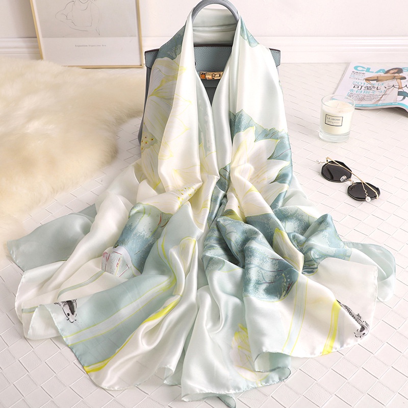 (MUA 01 KHĂN TẶNG 01 HỘP ĐỰNG KHĂN) Khăn lụa choàng cổ khổ lớn 90*180cm, nhiều màu, nhiều họa tiết