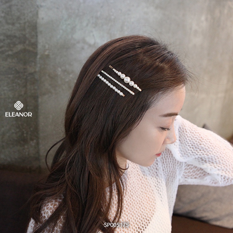 Set kẹp tóc nữ Eleanor Accessories đính ngọc trai nhân tạo kẹp tóc mái phụ kiện tóc 5175