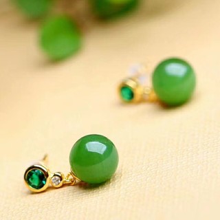 ❤ Mạ Đơn Giản Vàng 24K Tự Nhiên Hoa Cúc Tròn Hạt Bông Tai Nữ Retro Trang Sức