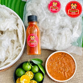 Bánh tráng phơi sương rìa + Muối sốt siêu cay TIGER FOOD Siêu phẩm bánh tráng chấm muối tắc Ngon TÊ TÁI phải thử ngay