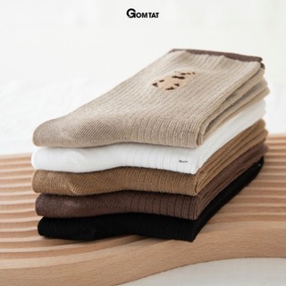 Set 5 đôi tất vớ nữ cổ cao GOMTAT mẫu tổng hợp màu sắc họa tiết dễ thương, chất liệu cotton mềm mại - UYE-CBCC