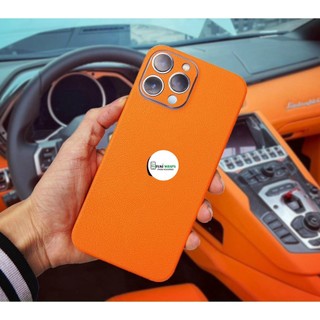 Miếng dán skin Full Viền Vân Da Màu Cam Dành cho 17 pro max 16 pro max 15 pro max 14 pro max 12 pro max 13 pro max