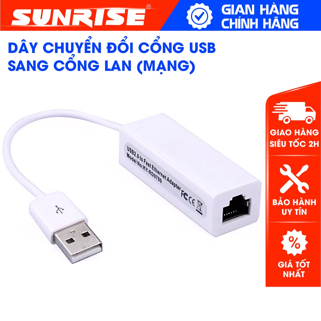 Hub USB ra land kết nối Internet cho các thiết bị PC, Box, Tivi ...