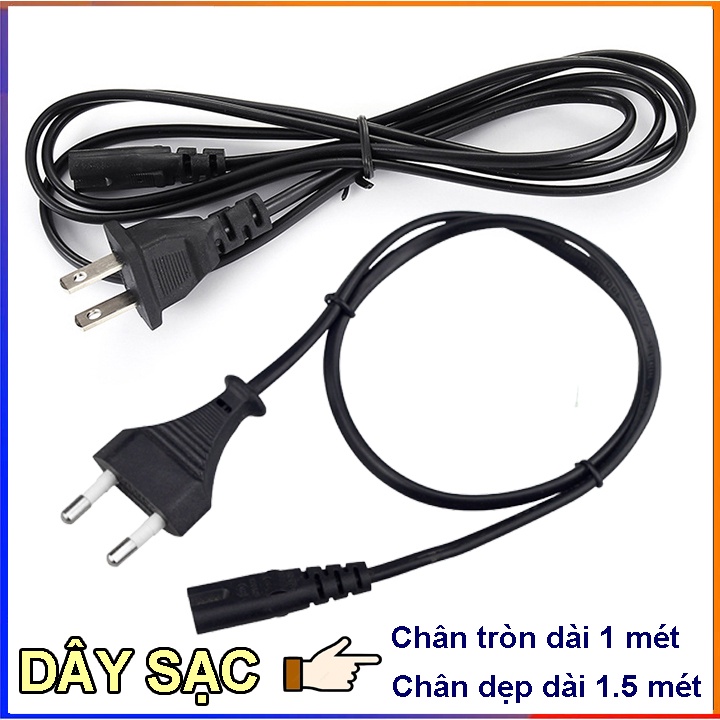Cáp nguồn, dây sạc đầu chui số 8 dùng cho loa kéo, đèn sạc, quạt sạc, máy in nhiệt…. chiều dài 1m đến 1m5
