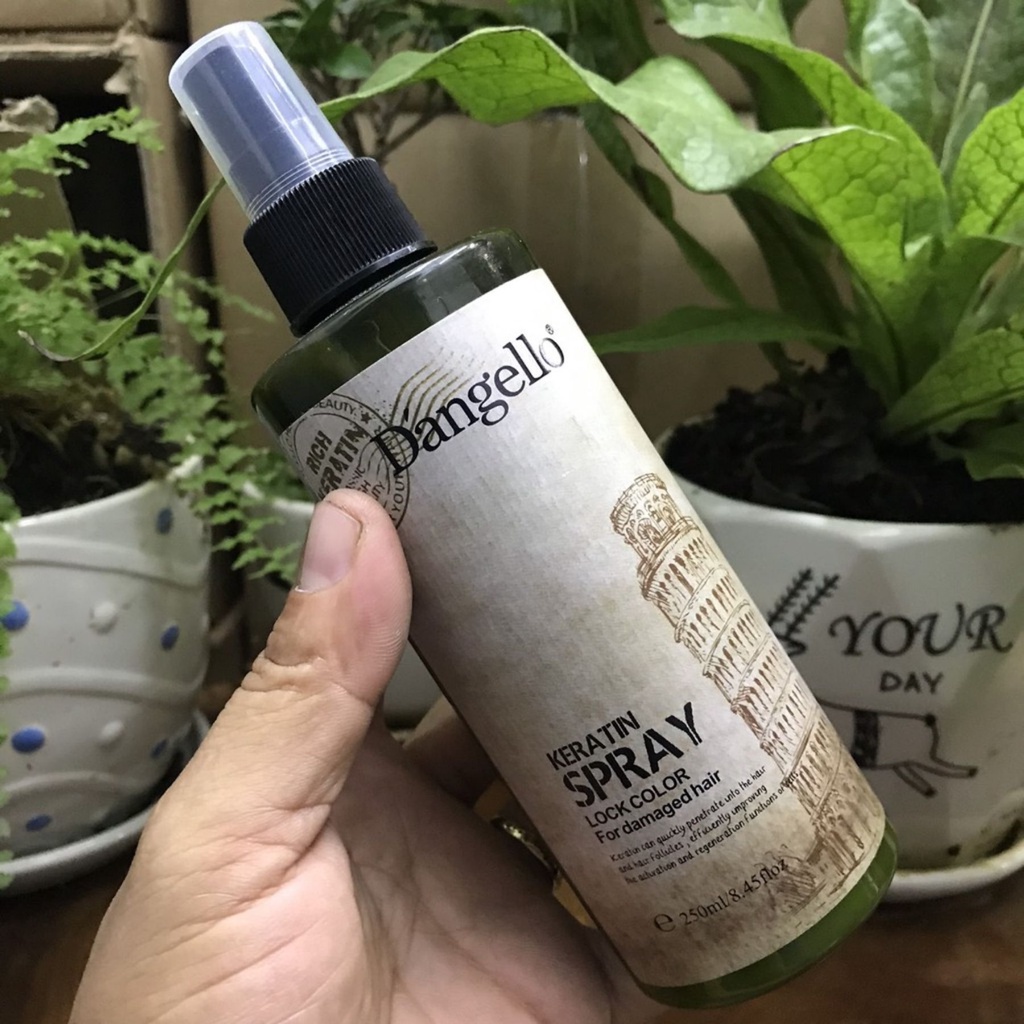 Dầu dưỡng tóc Dangello Keratin 60ml - xịt dưỡng 250ml hỗ trợ giúp phục hồi tóc, gỡ rối giảm rụng tóc