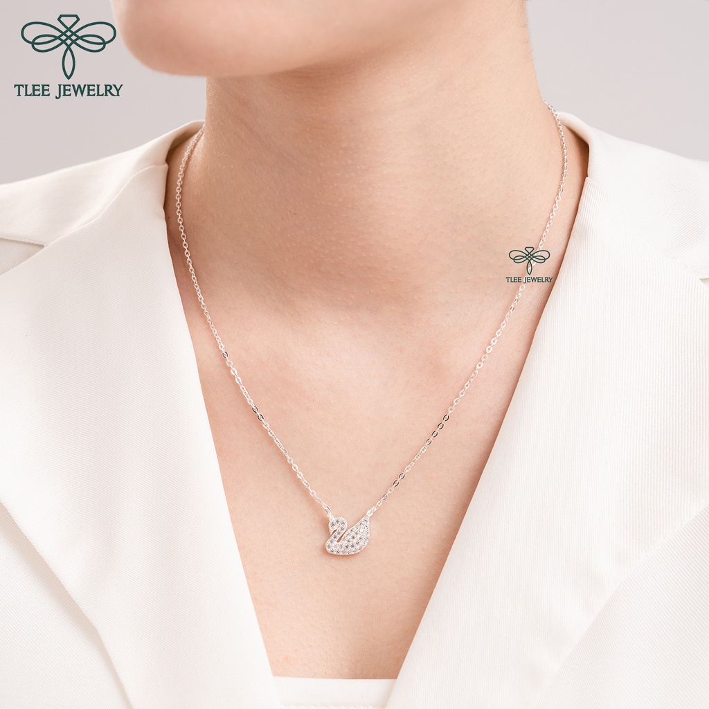 Dây chuyền bạc nữ TLEE mẫu thiên nga trắng đính đá lấp lánh TLEE JEWELRY D0131 | BigBuy360 - bigbuy360.vn