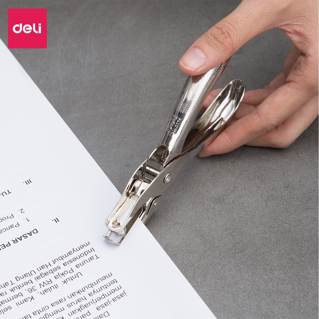 Kìm Bấm Đục Lỗ Giấy Refill Deli Dụng Cụ Bấm Lỗ Giấy Làm Sổ Còng Cầm Tay Tiện Lợi - E0114