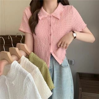Áo Sơ Mi Nữ Ngắn Tay Cổ polo Phong Cách Hàn Quốc baju baju wanita Lenan panjang