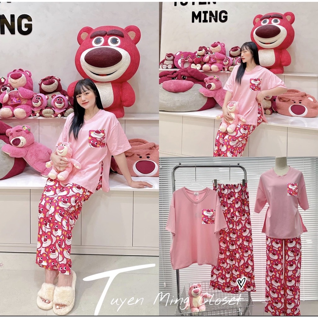 Đồ Bộ Nữ Bigsize Quần Ống Suông Có Túi Cạp Cao ESHOP DB168 Thun Cotton Co Giãn Form Rộng 45-85kg