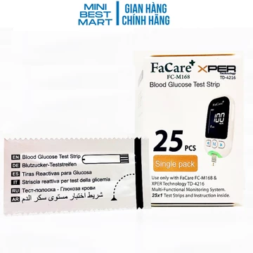 Que thử đường huyết Glucose dành cho máy đo Facare 5 trong 1 FC-M168 (TD-4216) - Hộp 25 que thử