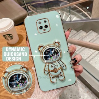 ốp lưng Redmi note 9 Pro note 9s Ốp Điện Thoại TPU silicone Mềm Mạ Điện 3D Có Giá Đỡ Hình Gấu Kim Tuyến Cho Redmi note 9 Pro note 9s
