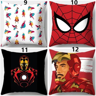 Vỏ gối Avengers Người Nhện in 1 mặt, polyester mềm, bọc xe ô tô, trang trí nhà (không kèm ruột)