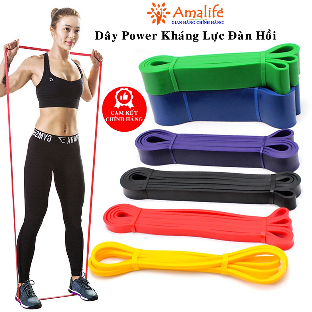 Ảnh Dây Kháng Lực Đàn Hồi Cao Su Power Band Đa Năng Hỗ Trợ Tập Luyện Thể Thao, Lên Xà, Tập Tay Chân Mông Chính Hãng Amalife 1