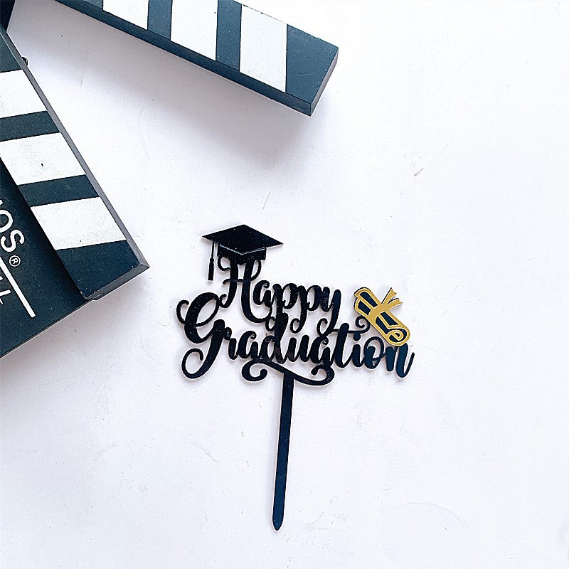 Topper mika trang trí bánh kem Happy Graduation, Congratulation, chủ đề ...