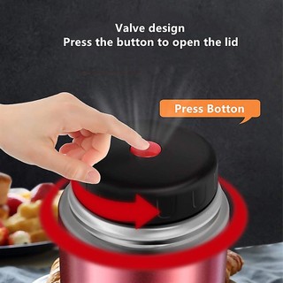 Bình Thực Phẩm Miệng Rộng Cho Thức Ăn Nóng, Hộp Cơm Trưa Có Nắp Tay Cầm, Hộp Canh Cách Nhiệt Chân Không Đôi Tường, Thực Phẩm Giữ Nhiệt Bằng Thép Không Gỉ
