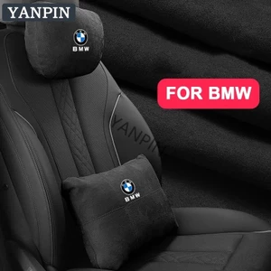 For BMW Gối Tựa Đầu Và Lưng Chất Liệu Da Lộn Cho Xe Hơi F30 F20 F10 E34 E46 E60 E90 E36 X1 X3 X5 G20 G30