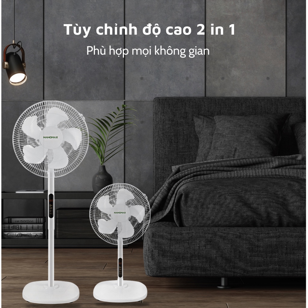 Ảnh Quạt Cây Đứng Cảm Ứng Thông Minh Nanomax QN-01, Công Suất 45W Tặng Kèm Điều Khiển Từ Xa 3