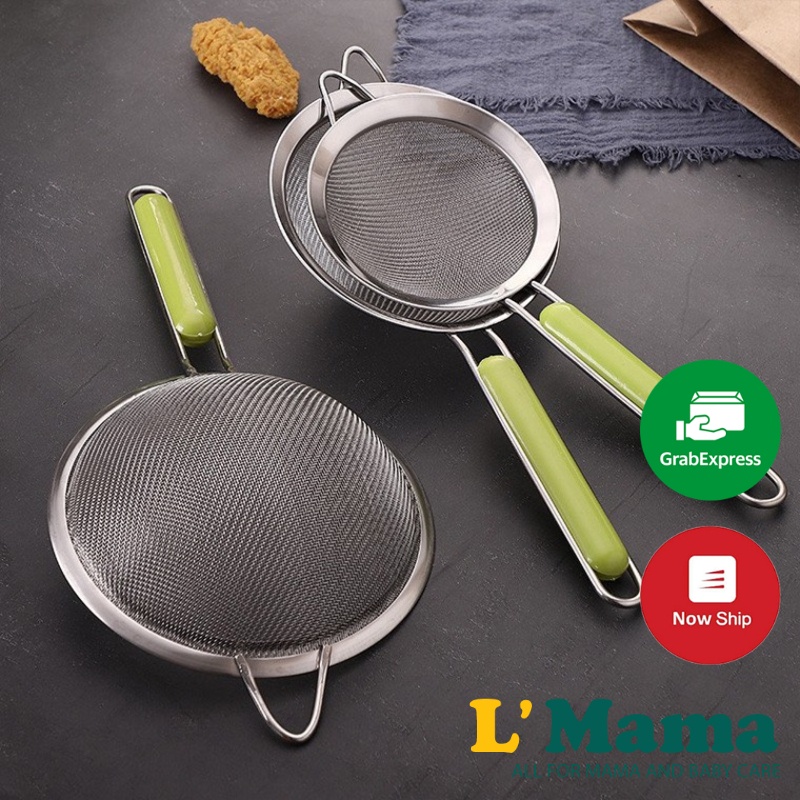 Rây Lọc Viền Inox Cán Xanh Cao Cấp (Lọc bột cháo, nước ép, thức ăn dặm ...