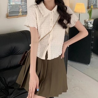 Áo Sơ Mi Nữ Ngắn Tay Cổ polo Phong Cách Hàn Quốc baju baju wanita Lenan panjang