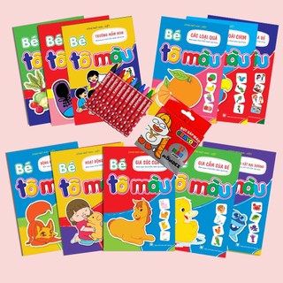 Sách - Bộ 11 Cuốn Bé Tô Màu - Dành Cho Trẻ 3-6 Tuổi (kèm sáp màu)