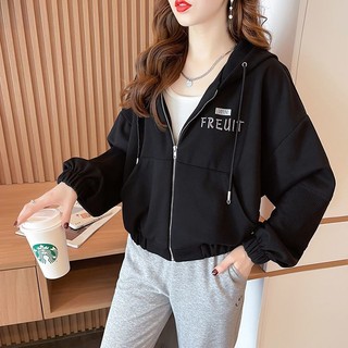 Áo Hoodie Lông Cừu Mỏng Phối Khóa Kéo Thiết Kế Mới 2022 Thời Trang Thu Đông Cho Nữ