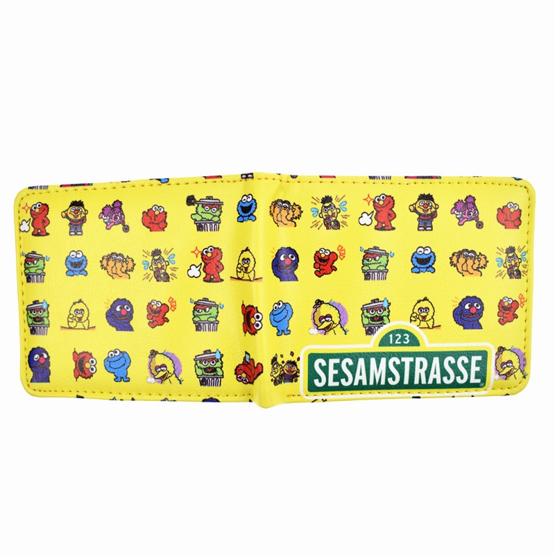 Ví Ngắn Đựng Tiền Xu Họa Tiết Hoạt Hình SESAME STREET Dễ Thương