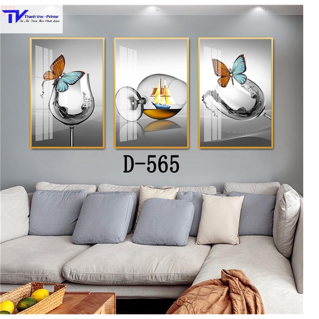 Tranh Treo Tường Trang Trí Phòng Ăn , Tranh Tráng Gương ( Bộ 3 Tấm )