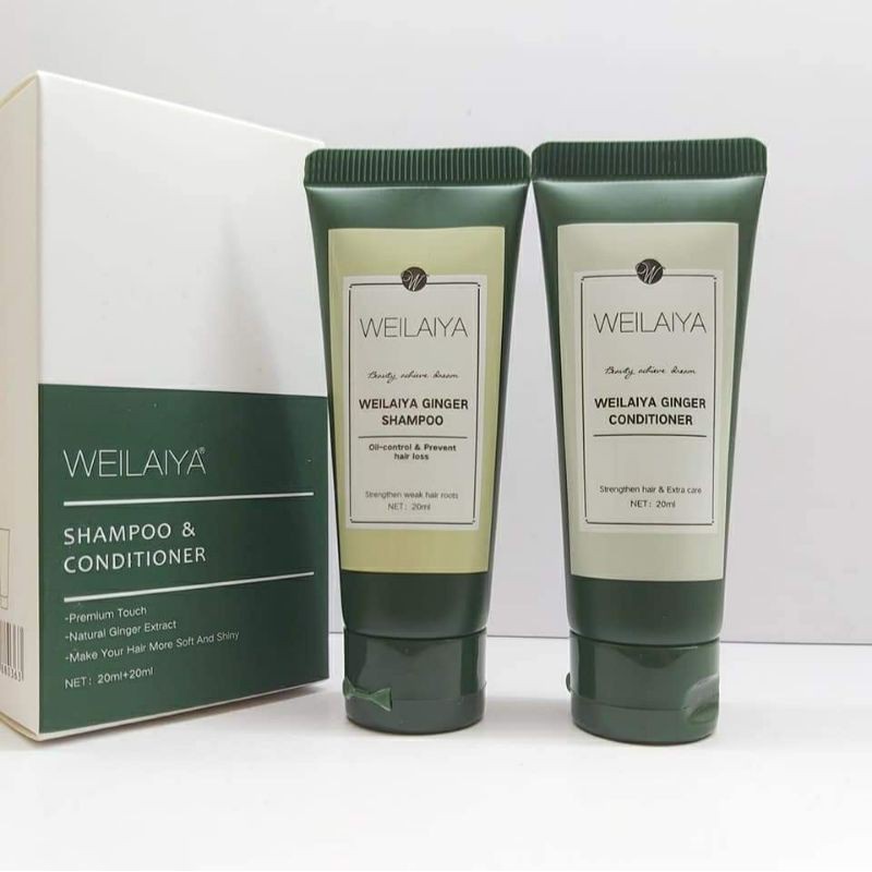 Ảnh Combo dùng thử gội và xả gừng Weilaiya chính hãng 20ml hỗ trợ mọc tóc giảm gãy rụng 2