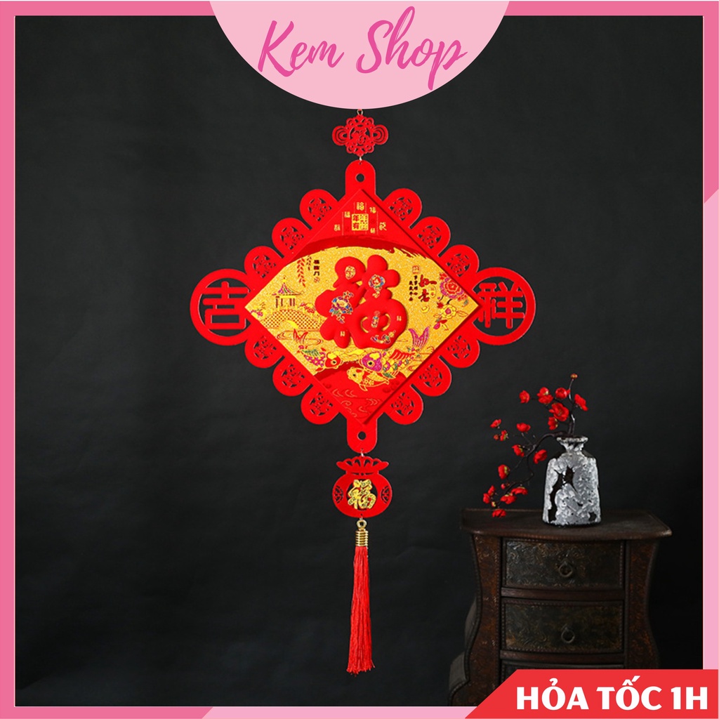 Liễn khánh tài lộc chữ Tết Phúc Lộc Thọ, câu đối tài lộc size đại treo trang trí năm mới - Kem Shop K295