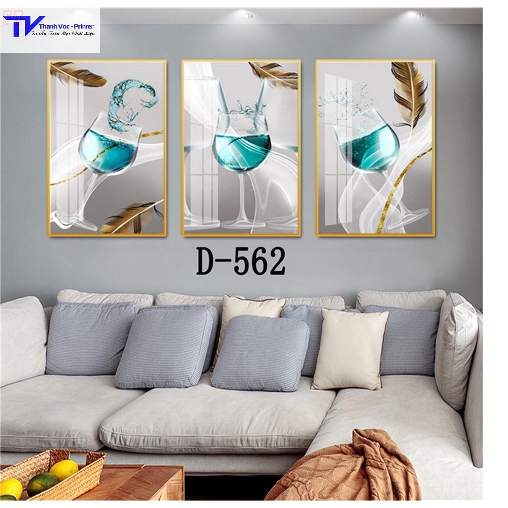 Tranh Treo Tường Trang Trí Phòng Ăn , Tranh Tráng Gương ( Bộ 3 Tấm )