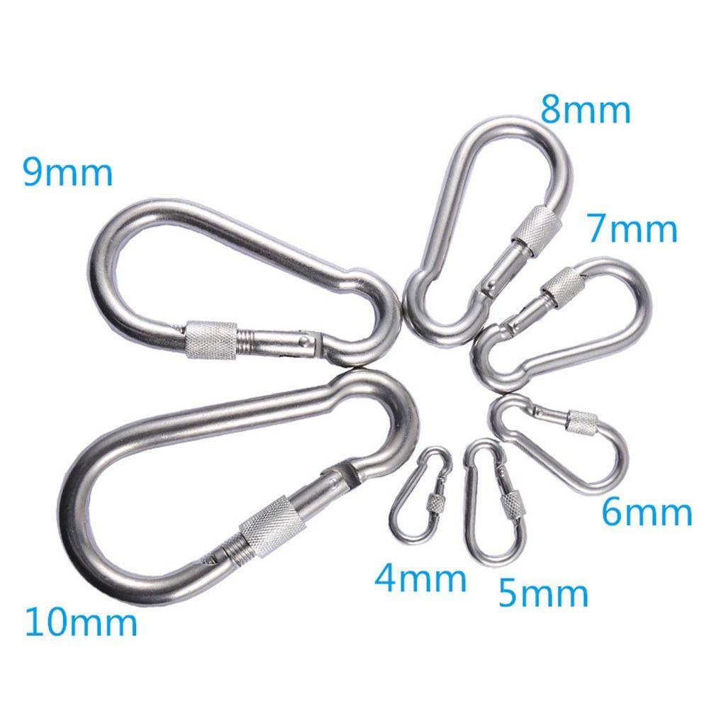 CARABINER Móc An Toàn Khóa Lò Xo Liên Kết Nhanh Thép Không Gỉ 304 M4~M12 Thiết Bị Leo Núi Ngoài Trời