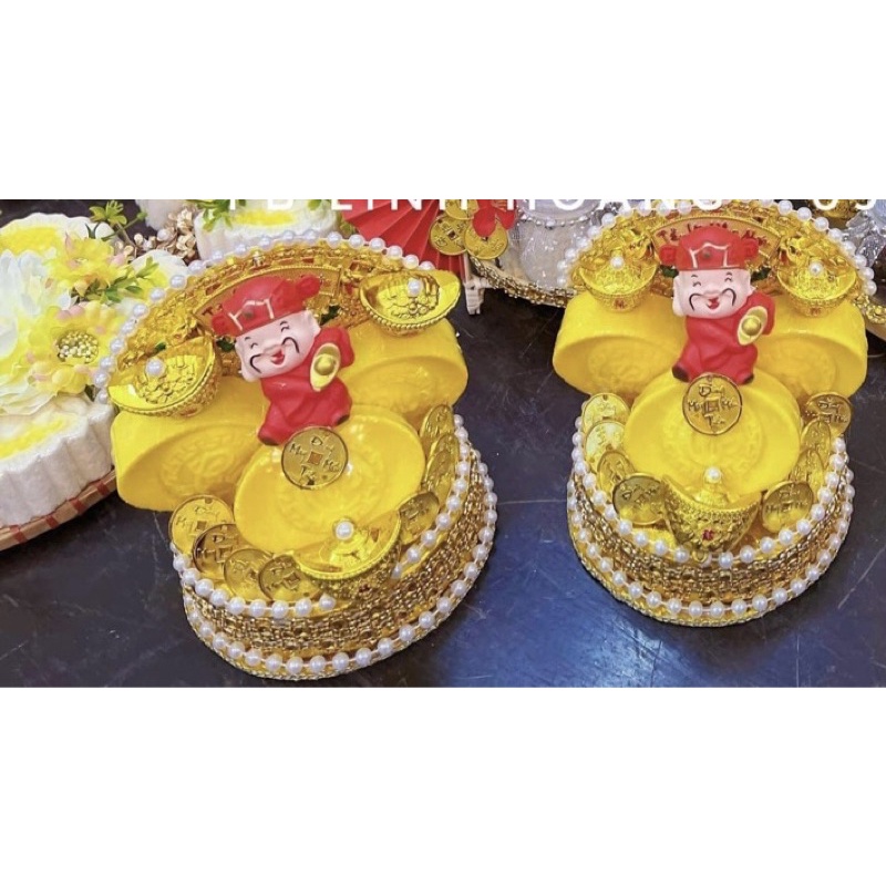 set  tự gắn oản thỏi vàng thần may mắn