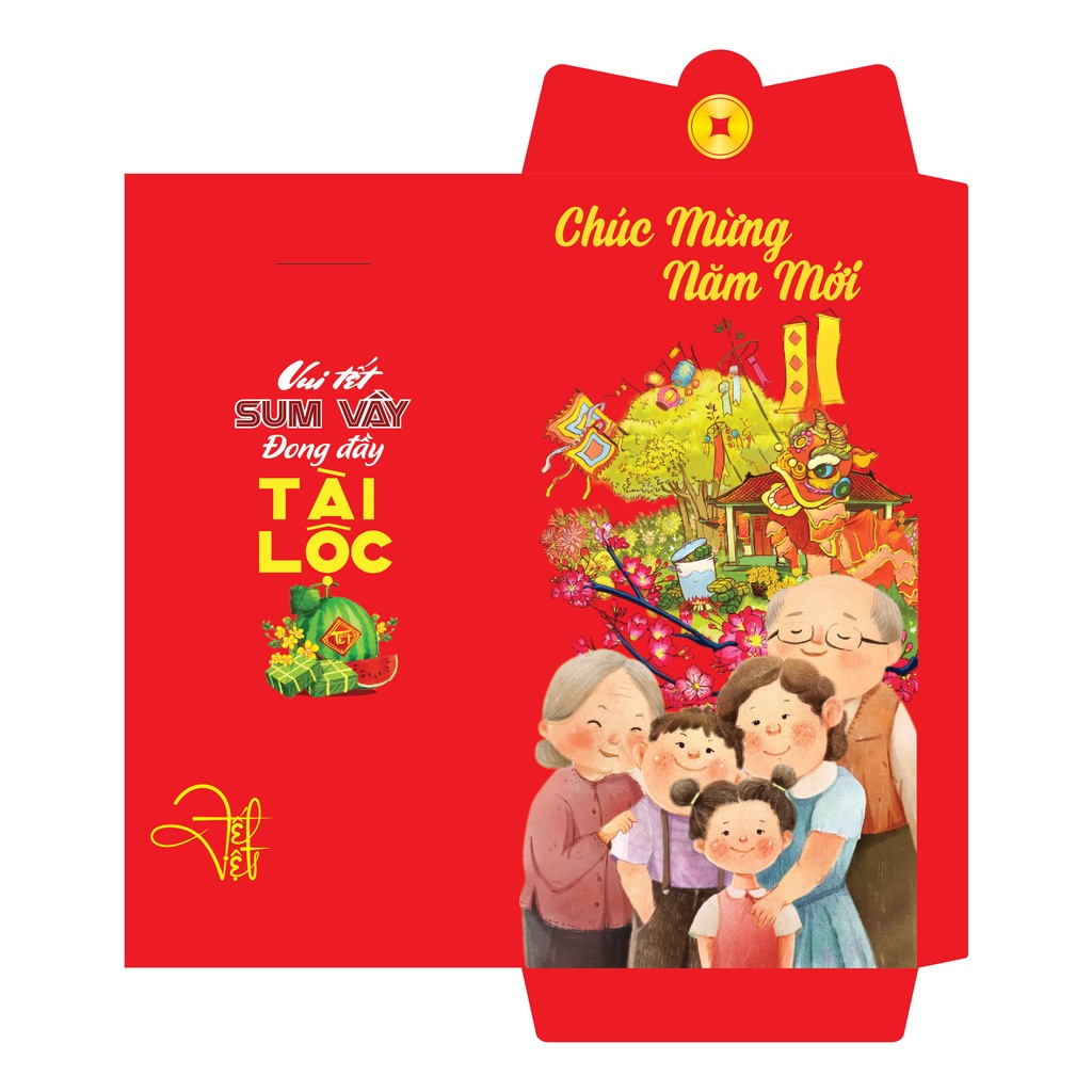 Sỉ 100 lì xì Tết truyền thống nhiều chủ đề giấy cán bóng loại đẹp, đa dạng mẫu - Kem Shop
