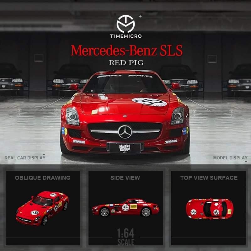 MÔ HÌNH 1:64 TIME MICRO - Mercedes-Benz SLS AMG Red Big #35